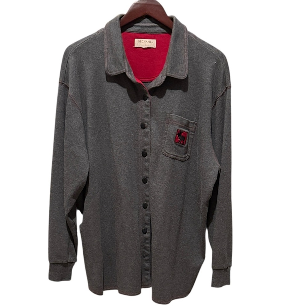 Bechamel Charcoal and Red Woman’s Top/Shirt